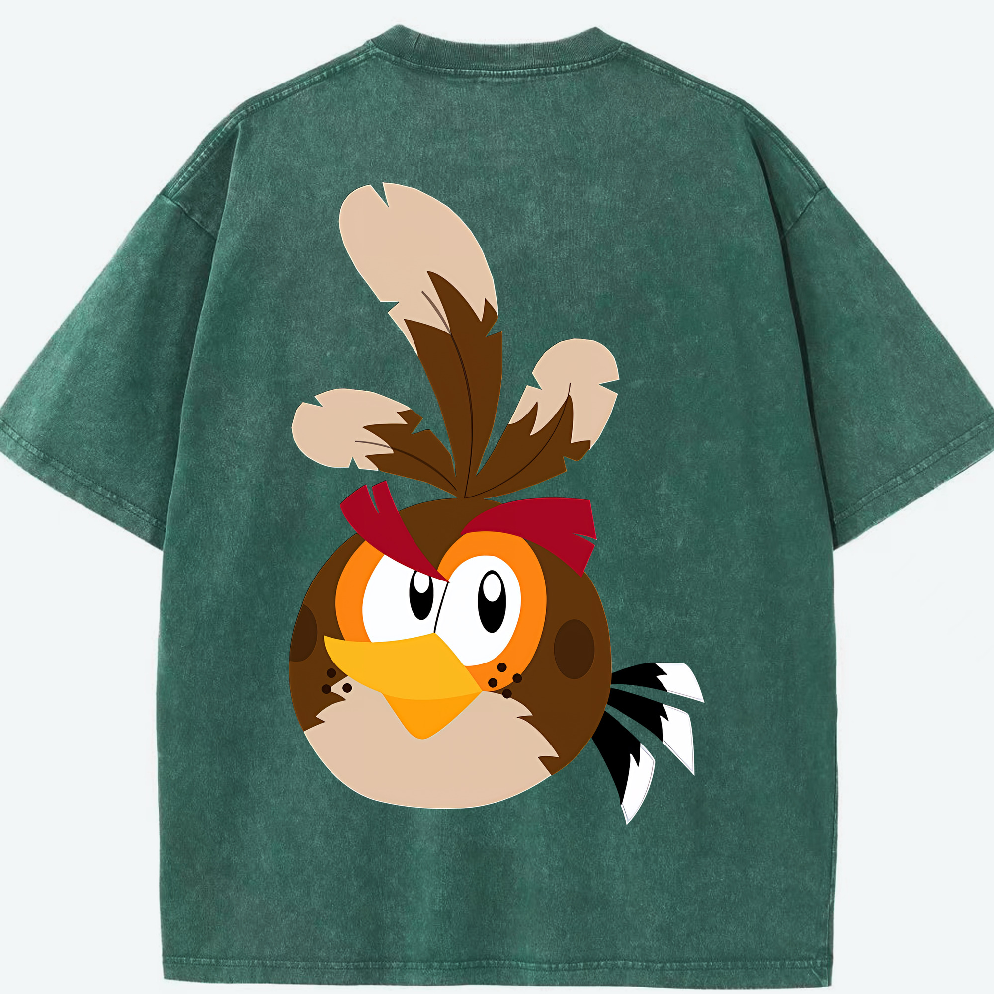 （画像用） Angry Birds アングリーバード 綿100% ヴィンテージ風 半袖Tシャツ（背面プリント）